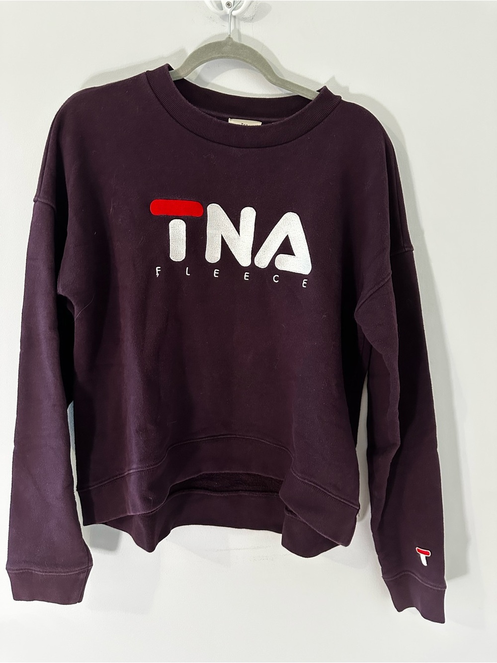 TNA Plum Crewneck Sweatshirt with White & Red Logo